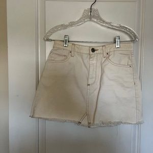 light pink urban outfitters jean mini skirt